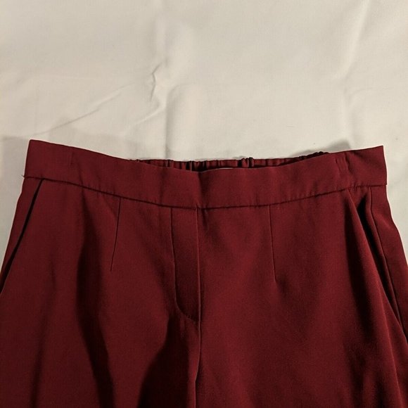 Babaton Red Berry Burgundy Slacks Dress Pants Vegan Silk Triacetate Women's 6 - Picture 6 of 13